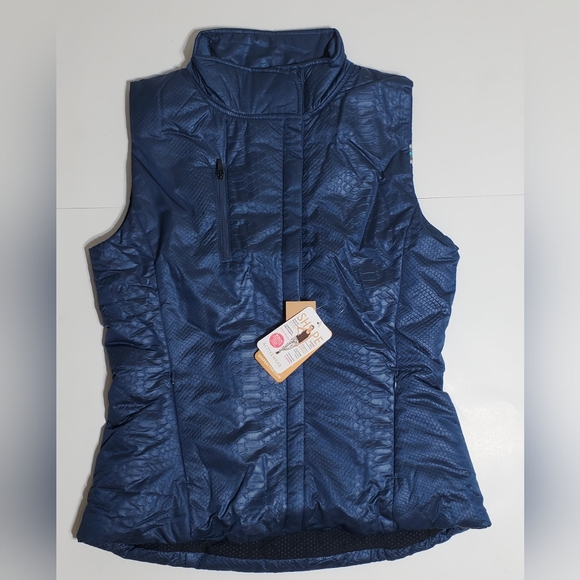 Shape Insignia Blue Textured Quilted Puffer Vest Lightweight - Picture 7 of 9